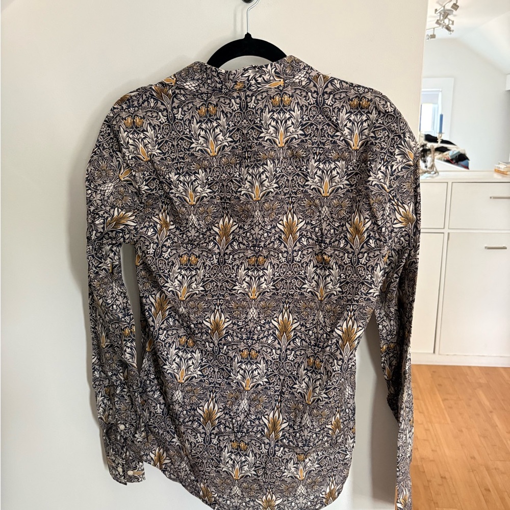 H&M x Morris & Co. Shirt with Gold & Cream Floral Print - Picture 6 of 7